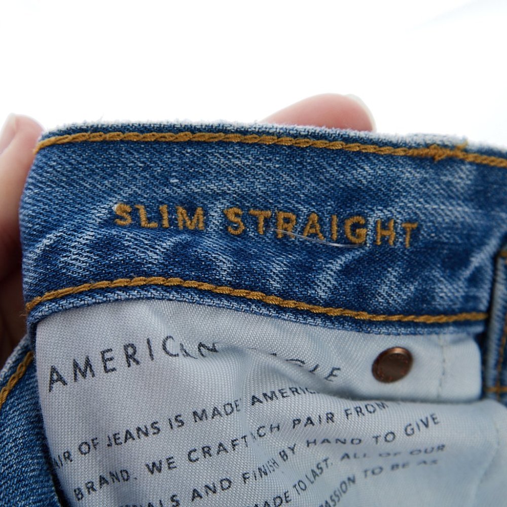 American Eagle Slim Straight Distressed Jeans Men's Size 31x32 - Picture 7 of 9